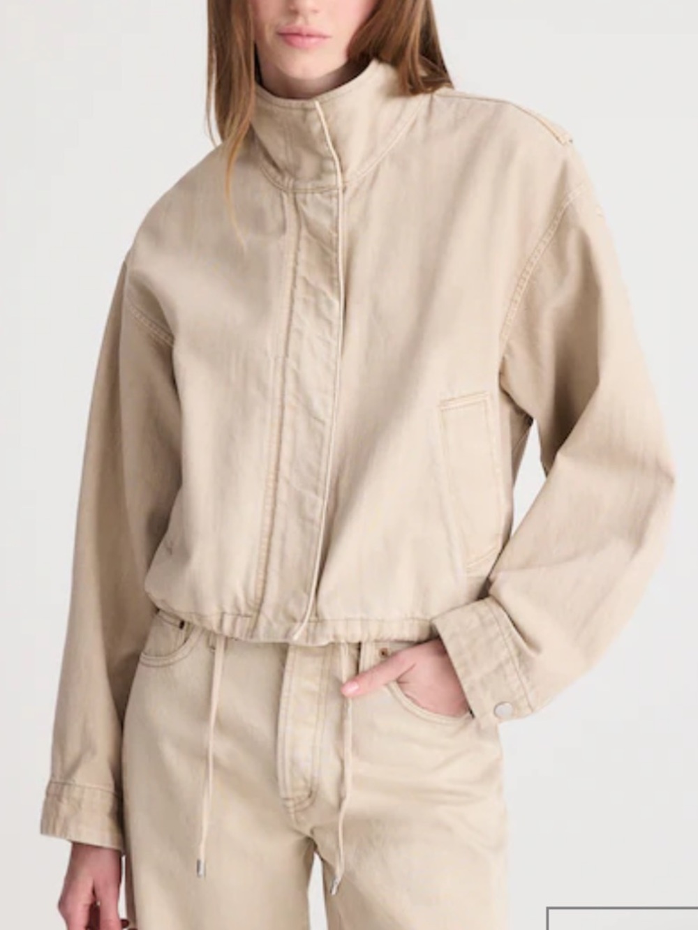 NWT Madewell Denim Crop Field Jacket  in Faded Khaki sz XS